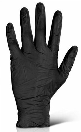 Black PF Nitrile Gloves PK 100 Size XL